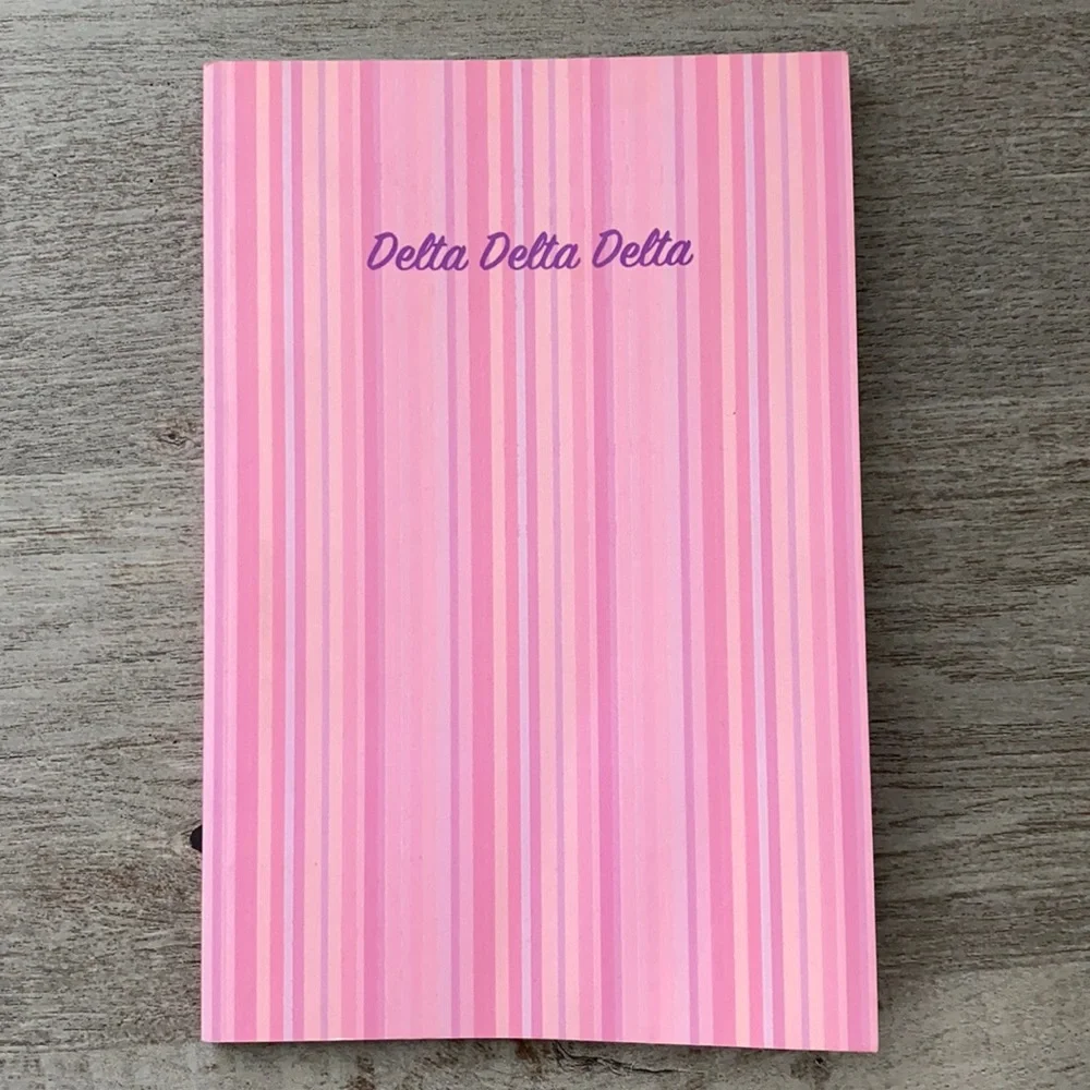 NWOT Pink Striped Tri Delta Journal/Notebook